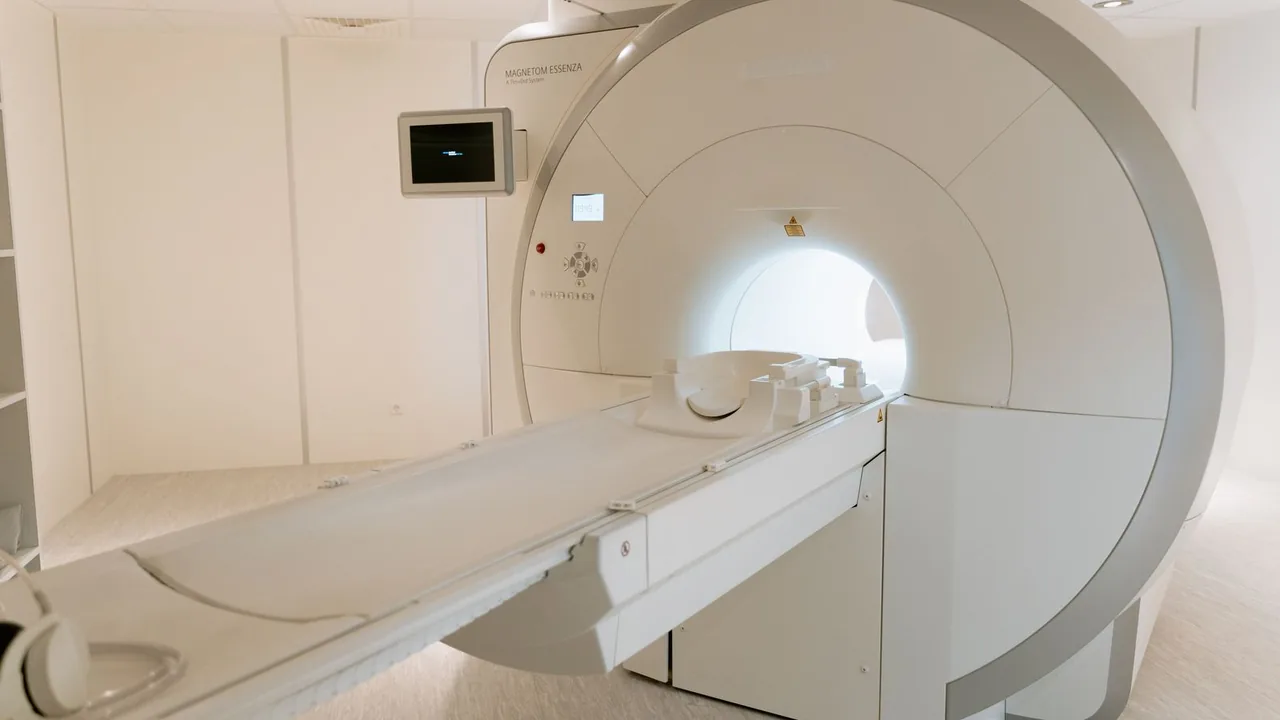 MRI scanner in a hospital imaging room
